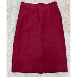Maroon pencil skirt with back slit skirt by J Crew size 10